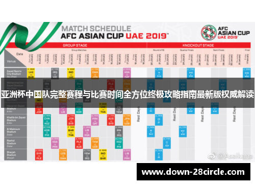 亚洲杯中国队完整赛程与比赛时间全方位终极攻略指南最新版权威解读 亚洲杯中国队完整赛程与比赛时间全方位终极攻略指南最新版权威解读